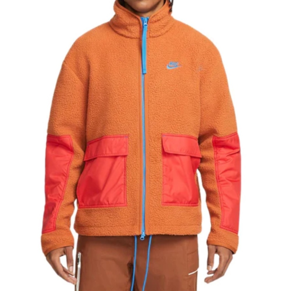 Nike sportswear sherpa jacket 'Orange' DD5022-246 - size small
